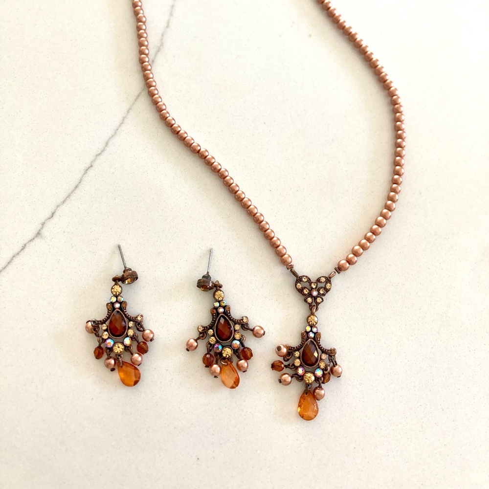 Bronze Necklace and Earring set
